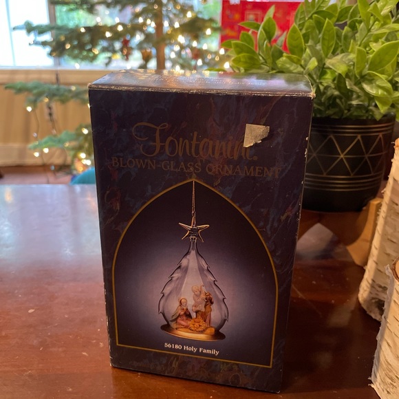 Fontanini Tree Design blown glass ornament the Holy Family - Picture 5 of 6